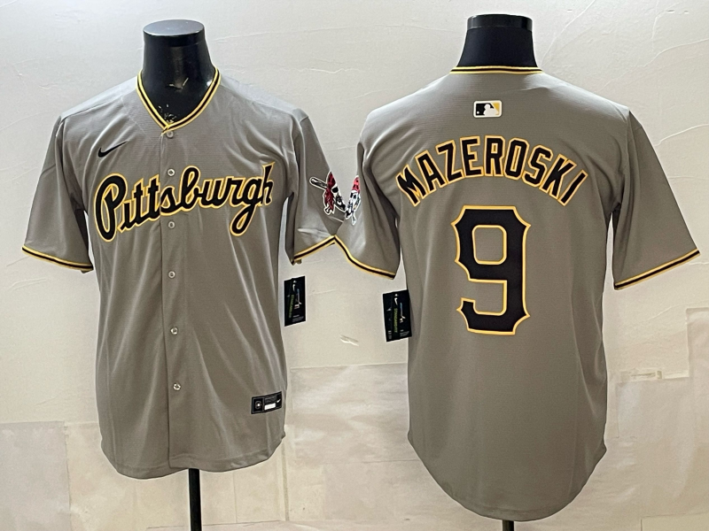 Men Pittsburgh Pirates #9 Mazeroski Grey Game 2026 Nike MLB Jersey 003